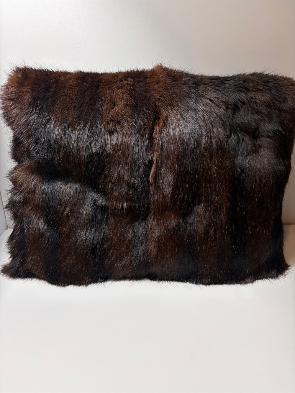Vintage Plush Brown Mink Fur Muff with wristlet